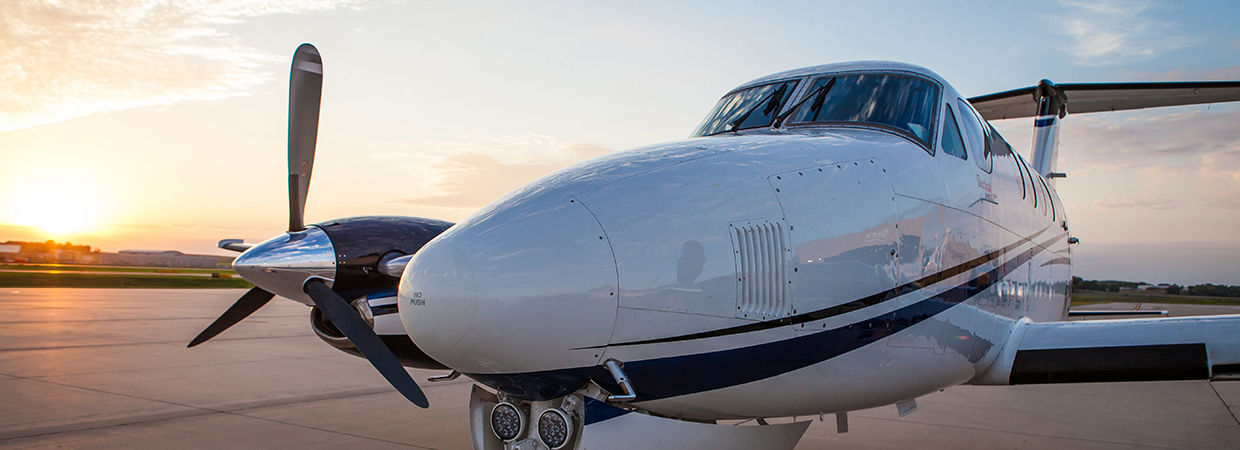 front of plane on runway