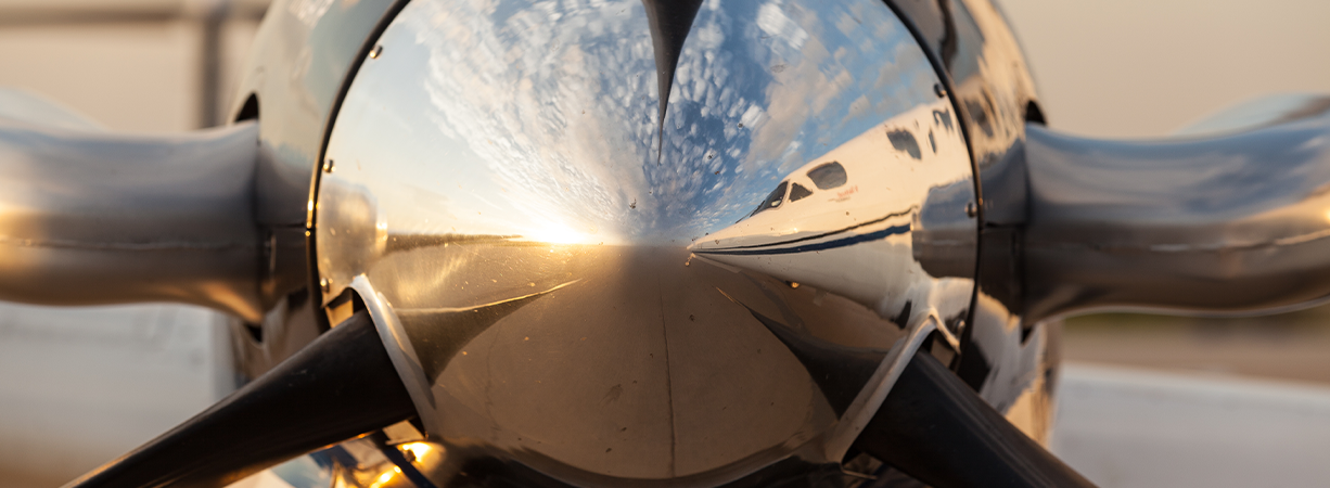 Front of plane on runway